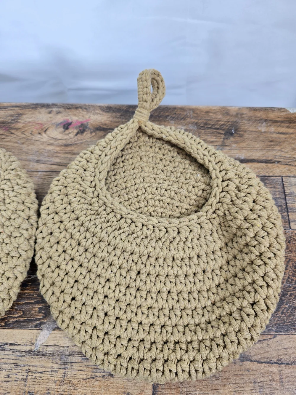 Handmade Crocheted Holders Tan